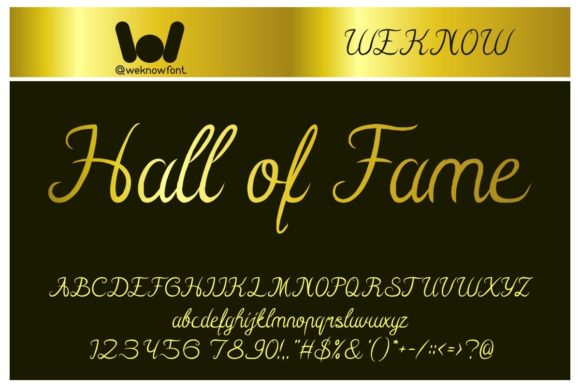 Hall of Fame: A Graceful Script Font for Web Design