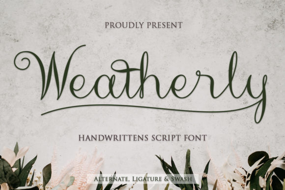 Weatherly Script Font for Handmade Branding